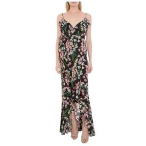LIKELY Black Sleeveless Floral Maxi Dress